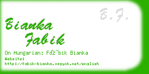 bianka fabik business card